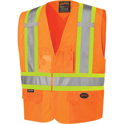 134 Veste de s&eacute;curit&eacute;, Orange haute visibilit&eacute;, Grand/T-Grand, Polyester Distribution Jean Lapalme