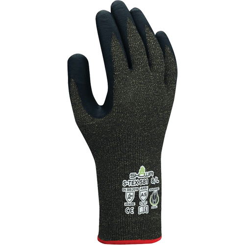 Gants r&eacute;sistants aux coupures S-TEX 581, Taille 6/Petit, Calibre 13, Rev&ecirc;tement Mousse de nitrile, Enveloppe en Acier inoxydable/Kevlar, ANSI/ISEA 105 niveau 5/EN 388 niveau E Distribution Jean Lapalme