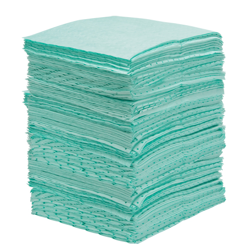 Feuilles absorbantes li&eacute;es de premi&egrave;re qualit&eacute;, Mati&egrave;res dangereuses, 15" x 18", 30 gal. d'absorption Distribution Jean Lapalme