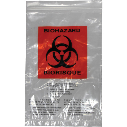 Sacs pour d&eacute;chets dangereux Dynamic, Biorisque, 9" lo x 6" la, 2,0 mils Distribution Jean Lapalme