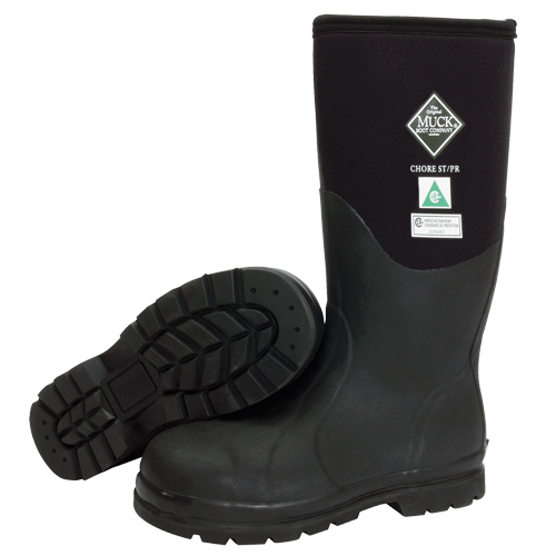 Bottes de travail avec doublure en filet Chore Classic, Caoutchouc, Embout Acier, Pointure 5, Semelle R&eacute;sistant aux perforations Distribution Jean Lapalme