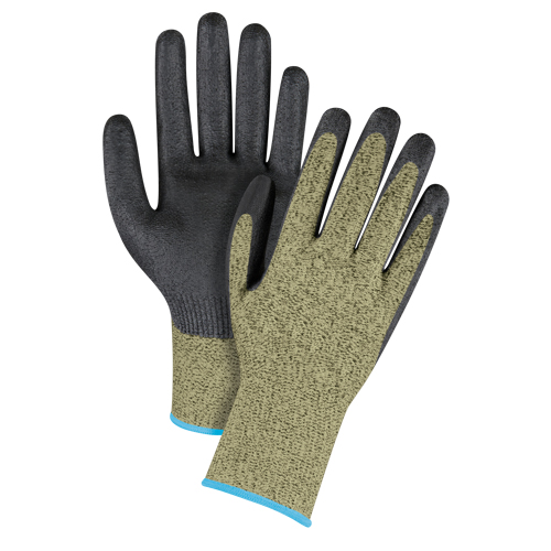 Black & Yellow Seamless Stretch Cut-Resistant Gloves, Size X-Large/10, 13 Gauge, Foam Nitrile Coated, Aramid Shell, ASTM ANSI Level A6 Distribution Jean Lapalme