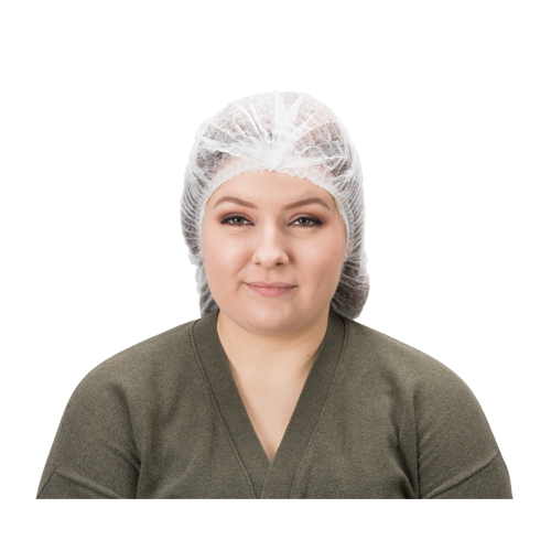 Pleated Bouffant Cap, Polypropylene, 21", White Distribution Jean Lapalme