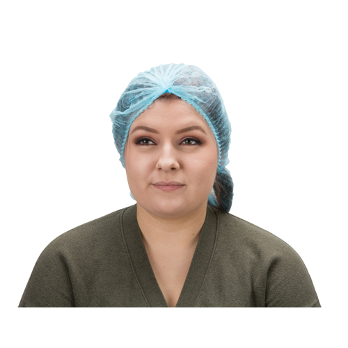 Pleated Bouffant Cap, Polypropylene, 24", Blue Distribution Jean Lapalme