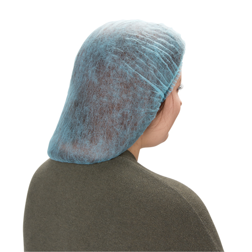 Pleated Bouffant Cap, Polypropylene, 24", Blue Distribution Jean Lapalme