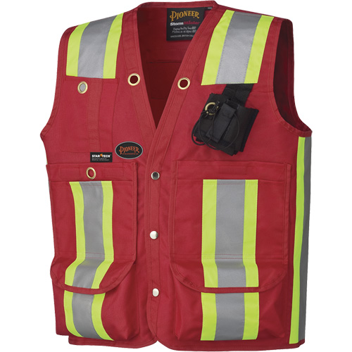 695 Surveyor's / Supervisor's Safety Vest, Red, X-Large, Polyester Distribution Jean Lapalme