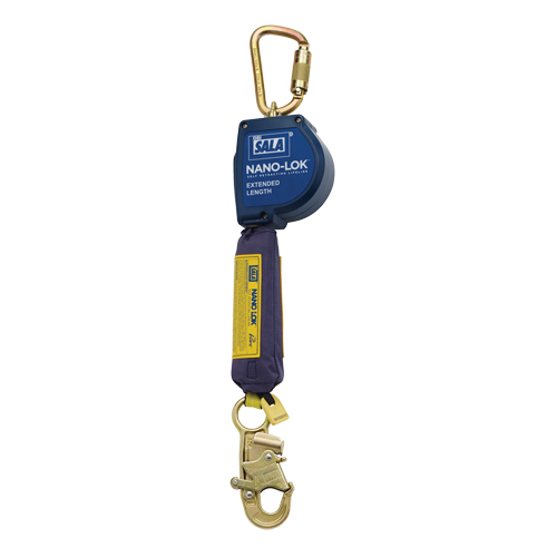 Nano-Lok Extended Length Self-Retracting Lifeline, 10', Polyester/Web, Swivel Distribution Jean Lapalme