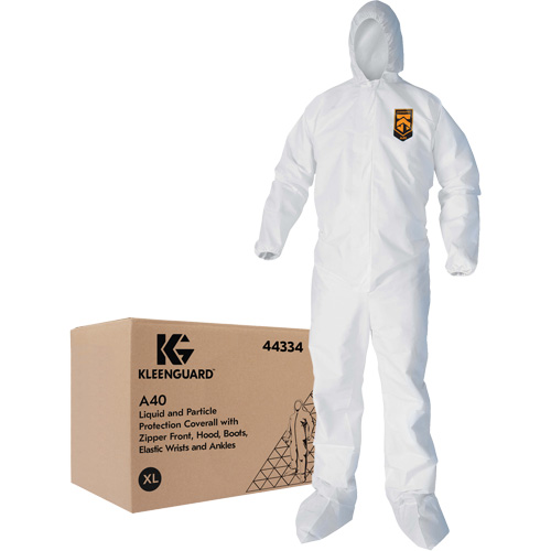Kleenguard A40 Coveralls, X-Large, White, Microporous Distribution Jean Lapalme