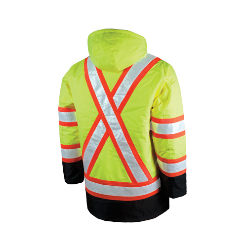 Parka de s&eacute;curit&eacute; doubl&eacute;, Jaune lime haute visibilit&eacute;, Grand Distribution Jean Lapalme