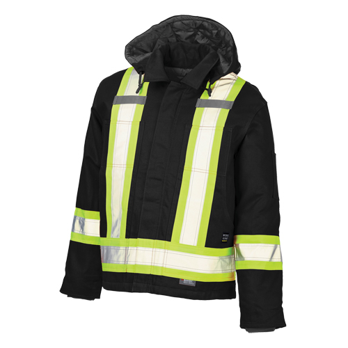 Manteau de s&eacute;curit&eacute;, Noir, Grand Distribution Jean Lapalme