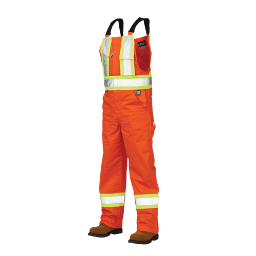 Salopettes de s&eacute;curit&eacute; non doubl&eacute;e, Poly-coton, Grand, Orange haute visibilit&eacute; Distribution Jean Lapalme