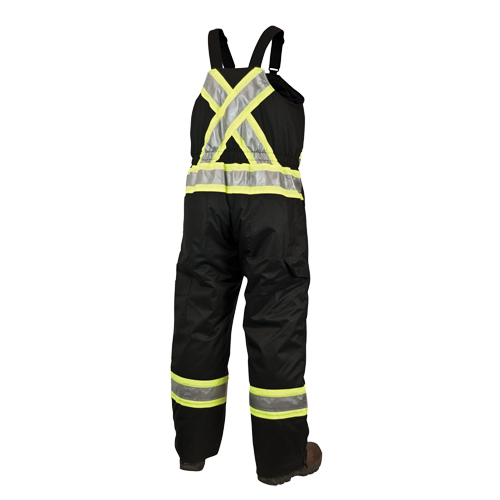 Lined Safety Overalls, Polyester/Polyurethane, Large, Black Distribution Jean Lapalme