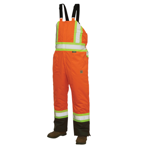 Salopettes de s&eacute;curit&eacute; doubl&eacute;e, Polyester/Polyur&eacute;thane, Grand, Orange haute visibilit&eacute; Distribution Jean Lapalme