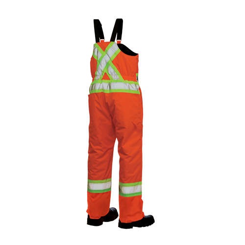 Lined Safety Overalls, Polyester/Polyurethane, Large, High Visibility Orange Distribution Jean Lapalme