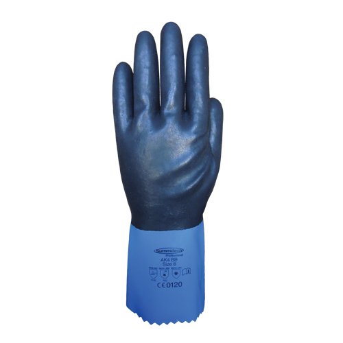 Summitech Full-Dipped Chemical Resistant Gloves, Size Small/7, 11.8" L, Chloroprene, Poly-Cotton Inner Lining, 59-mil Distribution Jean Lapalme