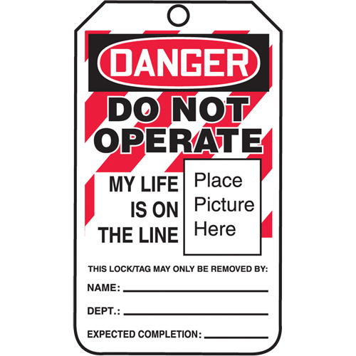 Do Not Operate Danger Lockout Tagout Tags, Plastic, 3-1/4" W x 5-3/4" H, English Distribution Jean Lapalme