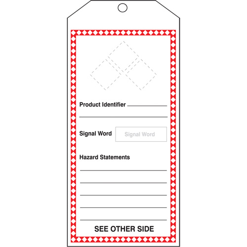 Tr&egrave;s grande &eacute;tiquette SGH, Papier cartonn&eacute;, 3-7/8" la x 8-1/2" h, Anglais Distribution Jean Lapalme