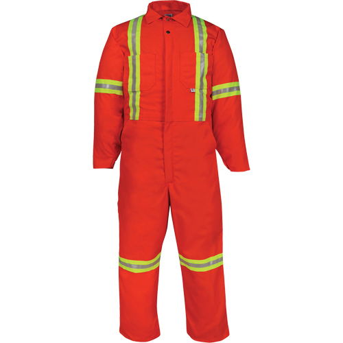 Deluxe Reflective Coveralls, 50 (Tall), Orange Distribution Jean Lapalme