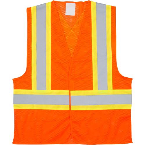 Traffic Safety Vest, High Visibility Orange, Medium, Polyester Distribution Jean Lapalme