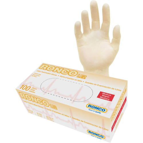 Gants jetables, Moyen, Latex, 4 mils, Sans poudre, Naturel, Classe 2 Distribution Jean Lapalme