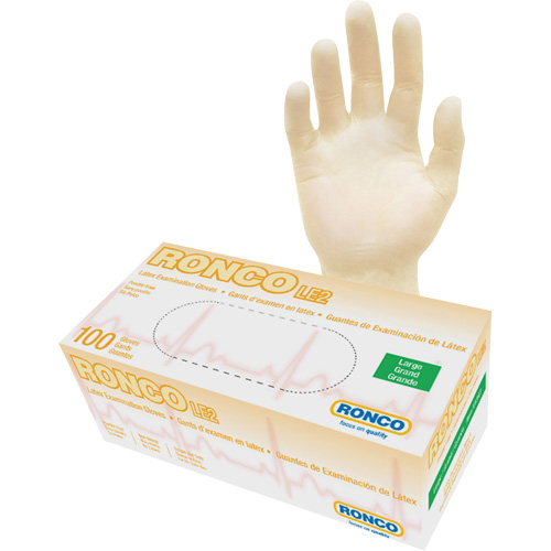 Disposable Gloves, Large, Latex, 4-mil, Powder-Free, Natural, Class 2 Distribution Jean Lapalme