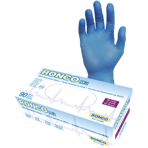 Disposable Gloves, 2X-Large, Nitrile, 4-mil, Powder-Free, Blue Distribution Jean Lapalme