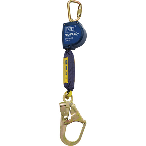 Nano-Lok Extended Length Self-Retracting Lifeline, 9', Polyester/Web, Swivel Distribution Jean Lapalme