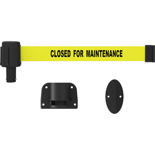 PLUS Wall Mount Barrier System, Plastic, Screw Mount, 15', Yellow Tape Distribution Jean Lapalme