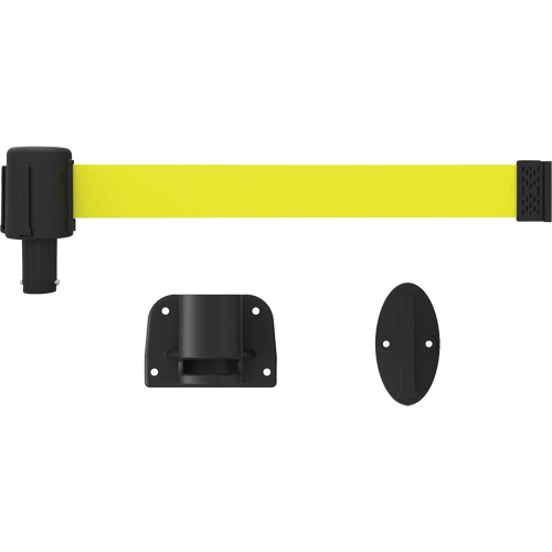 PLUS Wall Mount Barrier System, Plastic, Screw Mount, 15', Yellow Tape Distribution Jean Lapalme