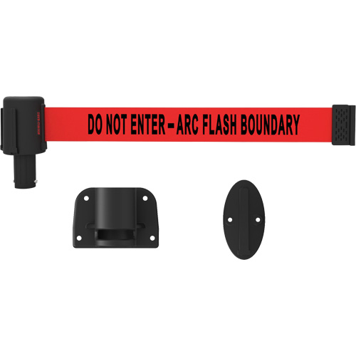 PLUS Wall Mount Barrier System, Plastic, Screw Mount, 15', Red Tape Distribution Jean Lapalme