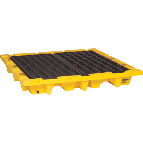 Palette de confinement des d&eacute;versements, Capacit&eacute; de d&eacute;versement 66 gal. US, 58,5" x 58,5" x 7,75" Distribution Jean Lapalme