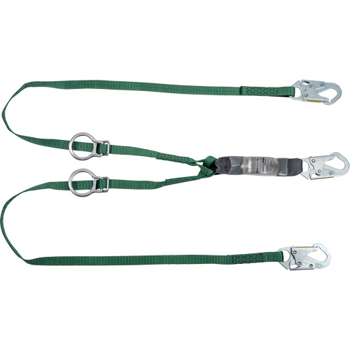 V-Series Tie-Back Lanyard, 6', Snap Hook Center, Snap Hook Leg Ends, Polyester Distribution Jean Lapalme