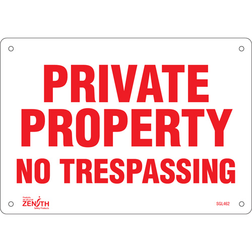 Enseigne Private Property, 7" x 10", Plastique, Anglais Distribution Jean Lapalme