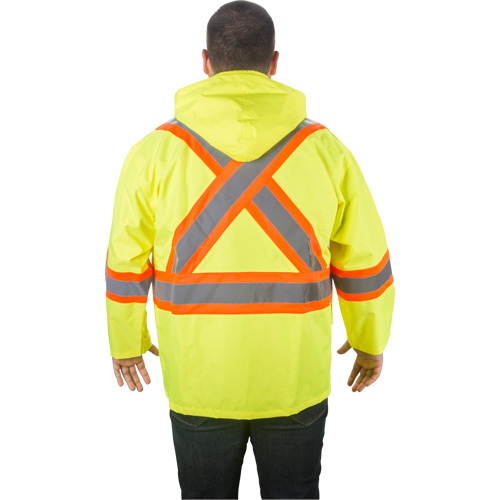 RZ1000 Rain Jacket, Polyester, Small, High Visibility Lime-Yellow Distribution Jean Lapalme