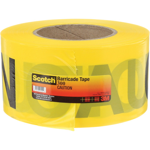 Scotch&reg; Buried Barricade Tape, English, 3" W x 1000' L, 2 mils, Black on Yellow Distribution Jean Lapalme