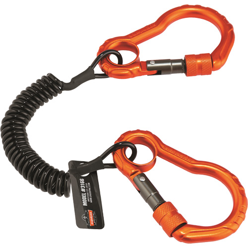Longe porte-outils Squids 3166, Spirale, Mousqueton double Distribution Jean Lapalme
