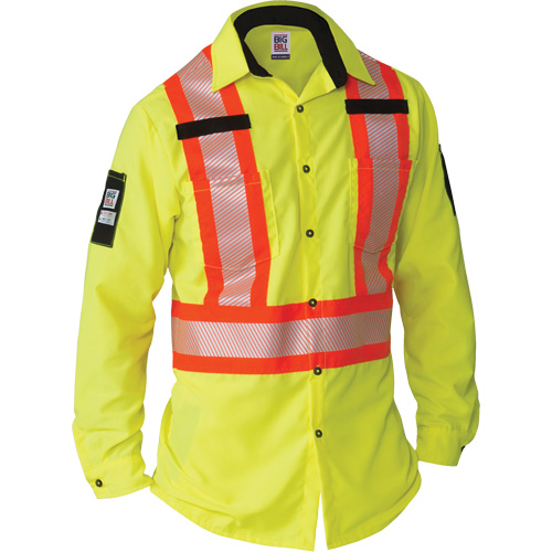 Ripstop High-Visibility Long Sleeve Shirt, Polyester, Medium (Tall), High Visibility Lime-Yellow Distribution Jean Lapalme