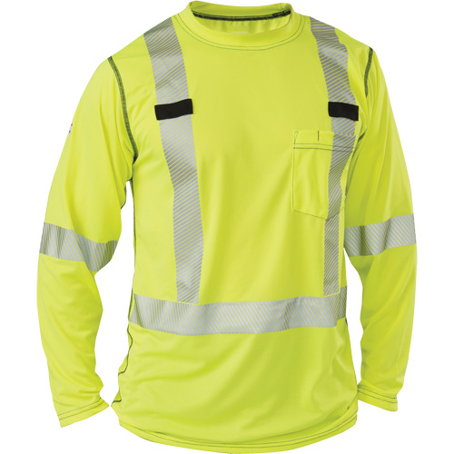 Polartec&reg; Power Grid&reg; High-Visibility Long Sleeve T-Shirt, Polyester, 2X-Large, High Visibility Lime-Yellow Distribution Jean Lapalme