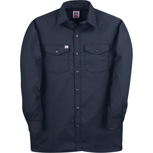 Chemise de travail &agrave; manches longues en tissu crois&eacute;, Hommes, Moyen (grande taille), Bleu marine Distribution Jean Lapalme
