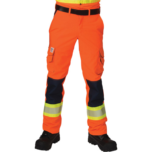 Pantalons cargo haute visibilit&eacute; antid&eacute;chirure, Polyester, 28, Orange haute visibilit&eacute; Distribution Jean Lapalme