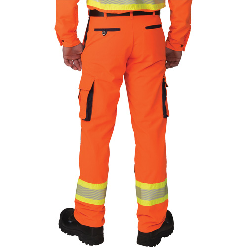 Pantalons cargo haute visibilit&eacute; antid&eacute;chirure, Polyester, 28, Orange haute visibilit&eacute; Distribution Jean Lapalme