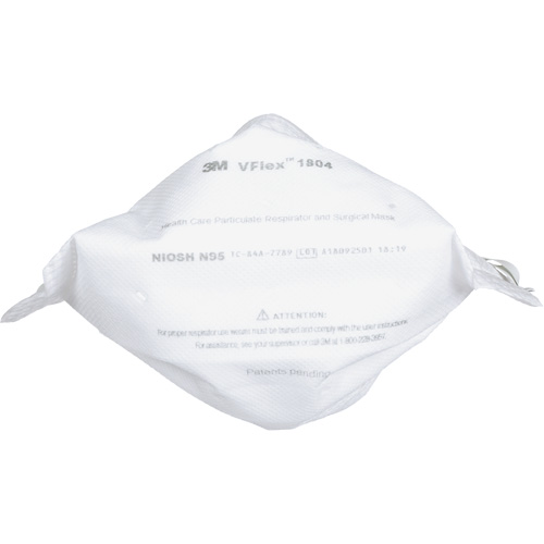 Respirateur et masque chirurgical VFlex contre les particules en sant&eacute;, N95, Certifi&eacute; NIOSH Distribution Jean Lapalme