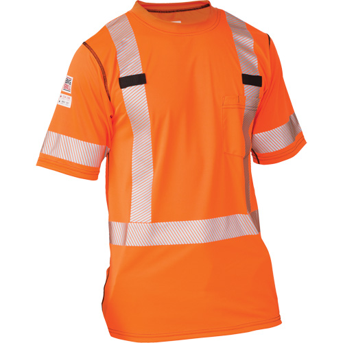 Polartec&reg; Power Grid&reg; High Visibility Short Sleeved T-Shirt, Polyester, X-Large (Tall), Orange Distribution Jean Lapalme