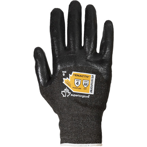 Gants en tricot de fibre filament composite ultrafin, Taille 5, Calibre 18, Rev&ecirc;tement Mousse de nitrile, Enveloppe en TenActiv, ASTM ANSI niveau A4 Distribution Jean Lapalme