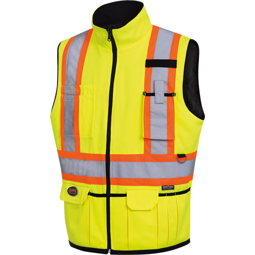 6689 Reversible Vest, High Visibility Lime-Yellow, Large, Polyester Distribution Jean Lapalme