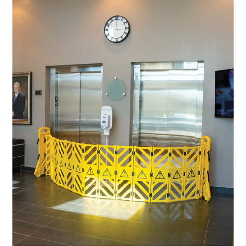 Portable Mobile Barrier, 40" H x 13' L, Yellow Distribution Jean Lapalme
