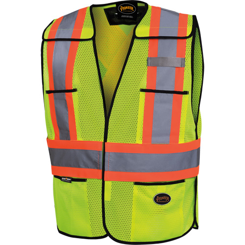 6927 Safety Vest, High Visibility Lime-Yellow, Polyester Distribution Jean Lapalme
