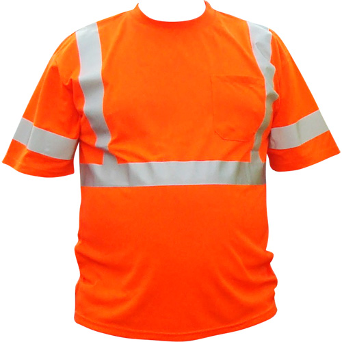 High Visibility Short-Sleeved Shirt, Cotton, 3X-Large, High Visibility Orange Distribution Jean Lapalme