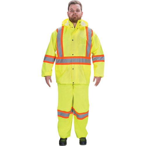 RZ1000 Rain Suit, Polyester, Small, High Visibility Lime-Yellow Distribution Jean Lapalme