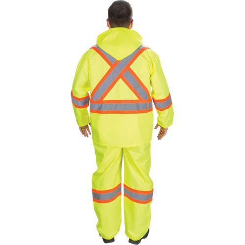 RZ1000 Rain Suit, Polyester, Small, High Visibility Lime-Yellow Distribution Jean Lapalme